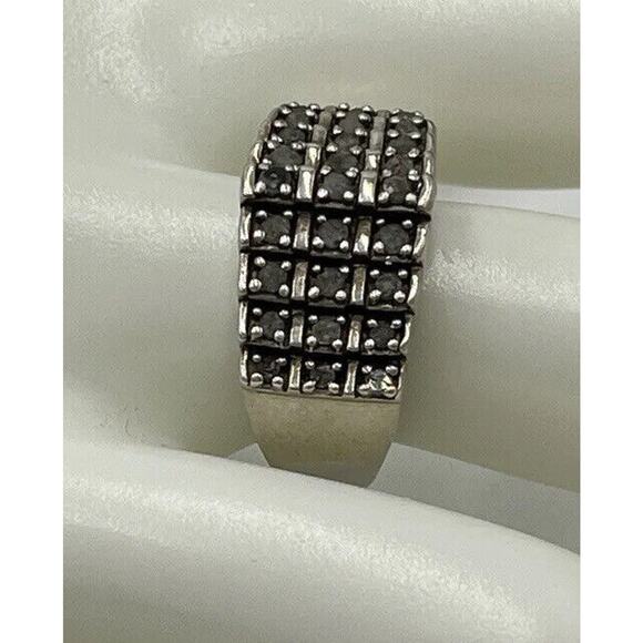 JWBR Sterling Silver‎ & Diamond 3 Tier Cocktail Anniversary Ring Size 8.5 - Picture 2 of 15